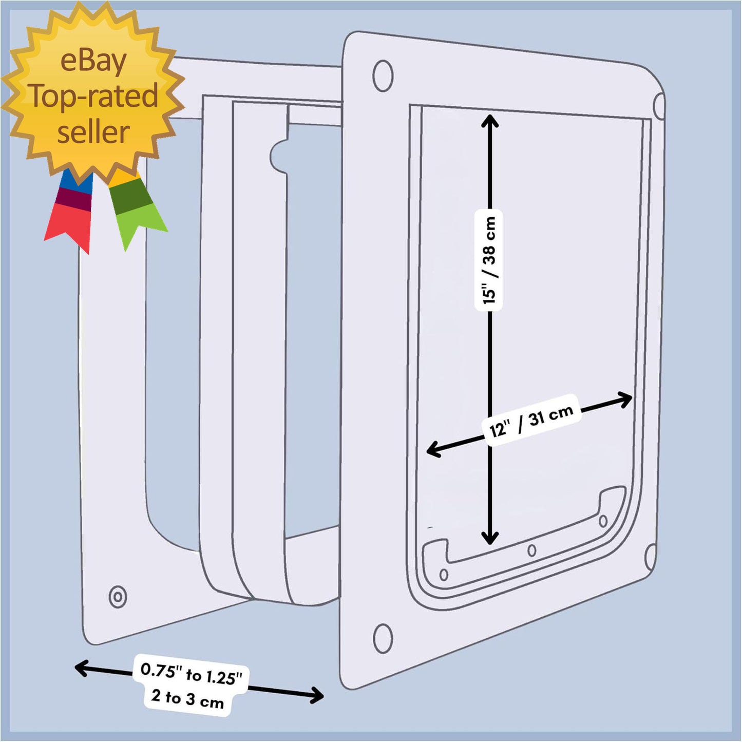 Pet Products 2 Way Locking Dog Door Medium to X Large Dogs White