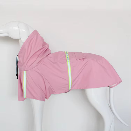 Big Dog Raincoat Cape-Style Reflective Stripe Pet Raincoat Windproof Rain-Proof Dog Hooded Raincoat