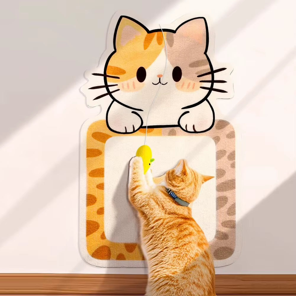 Self-Adhesive Scratching Mats,Wall Mounted Cat Scratcher,Cat Shape Felt Cat Scratch Pad,Pet Toy,Cat Scratching Boards,Cat Supply