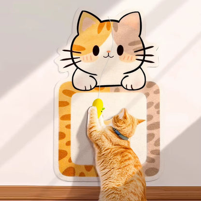 Self-Adhesive Scratching Mats,Wall Mounted Cat Scratcher,Cat Shape Felt Cat Scratch Pad,Pet Toy,Cat Scratching Boards,Cat Supply