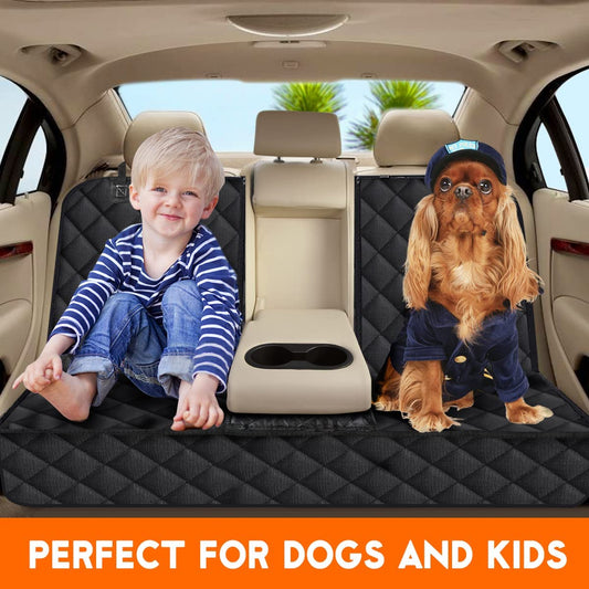 Ultimate Dog Car Seat Cover - Waterproof Back Seat Protector for Dogs & Kids - Non-Slip & Universal Fit for Cars, Trucks, SUVs - Black