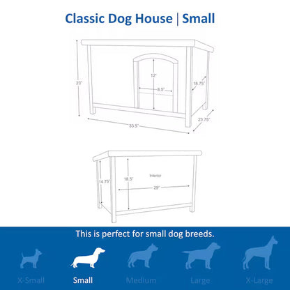 Cozy and Weatherproof Wooden Outdoor Dog House for Medium Breeds