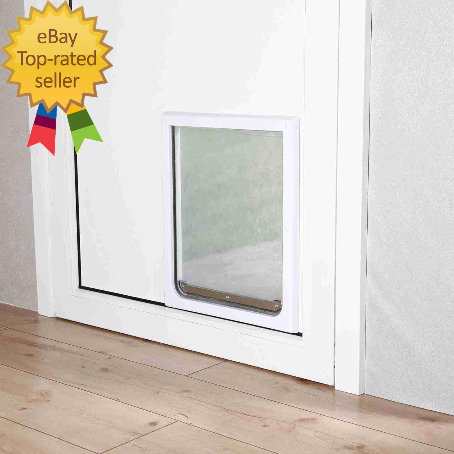 Pet Products 2 Way Locking Dog Door Medium to X Large Dogs White