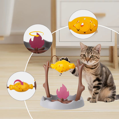 Cats and Dogs Slow Feeding Snack Toy Pet Interactive Food Feeding Device Fun Roast Chicken Leg 360° Rotating Feeder Educate Toys