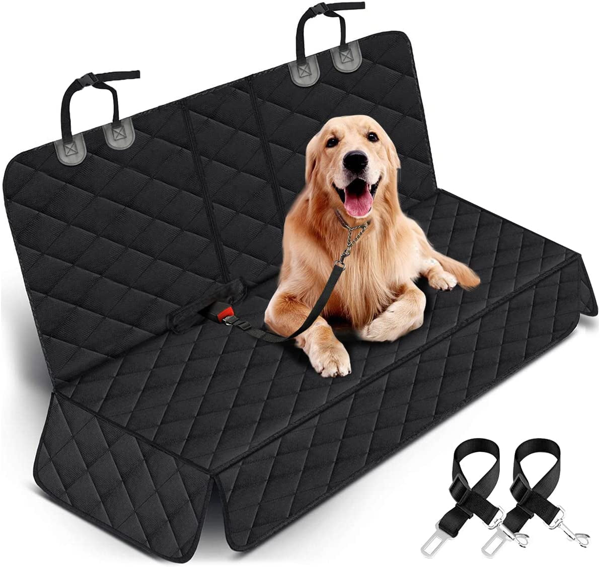 Ultimate Dog Car Seat Cover - Waterproof Back Seat Protector for Dogs & Kids - Non-Slip & Universal Fit for Cars, Trucks, SUVs - Black