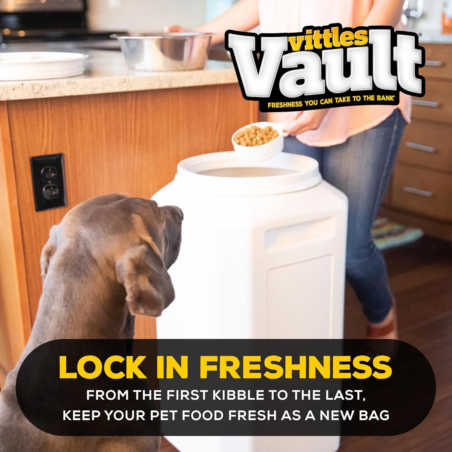 Vittles Vault 80Lbs Pet Food Storage Container - Airtight, Durable, and Pest-Resistant Solution for Dogs and Cats - Made in the USA