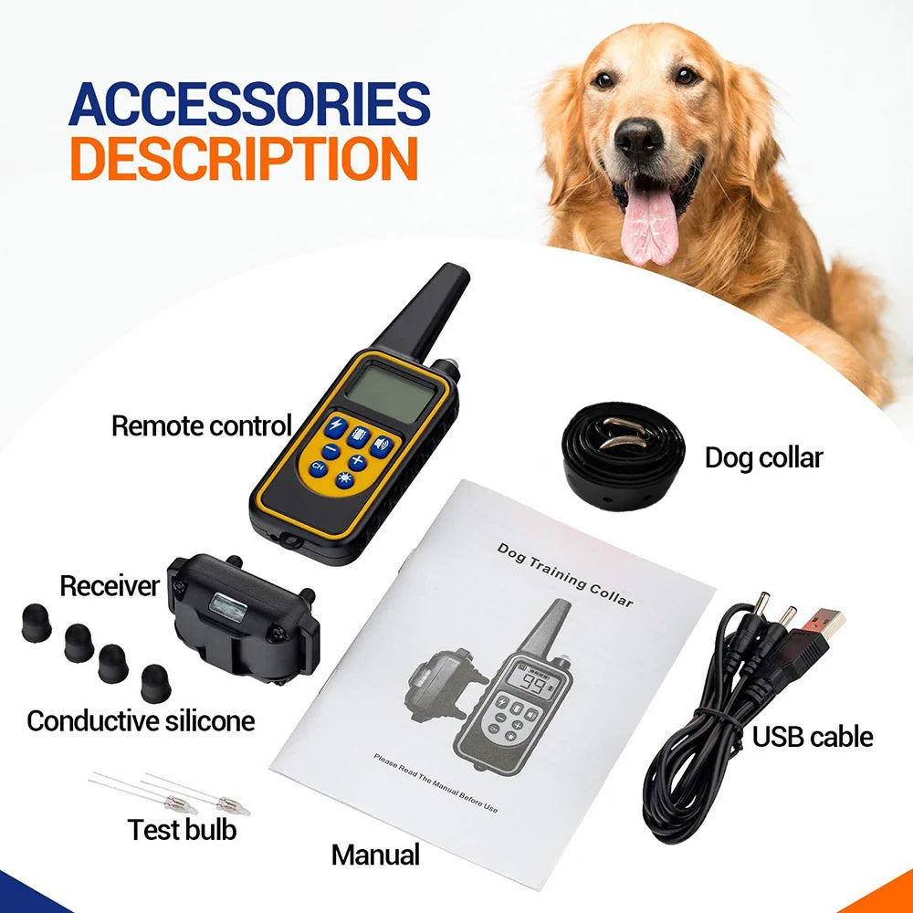Revolutionary Electric Dog Training Collar - Rechargeable, Waterproof Anti-Bark Device with Remote Control for All Breeds