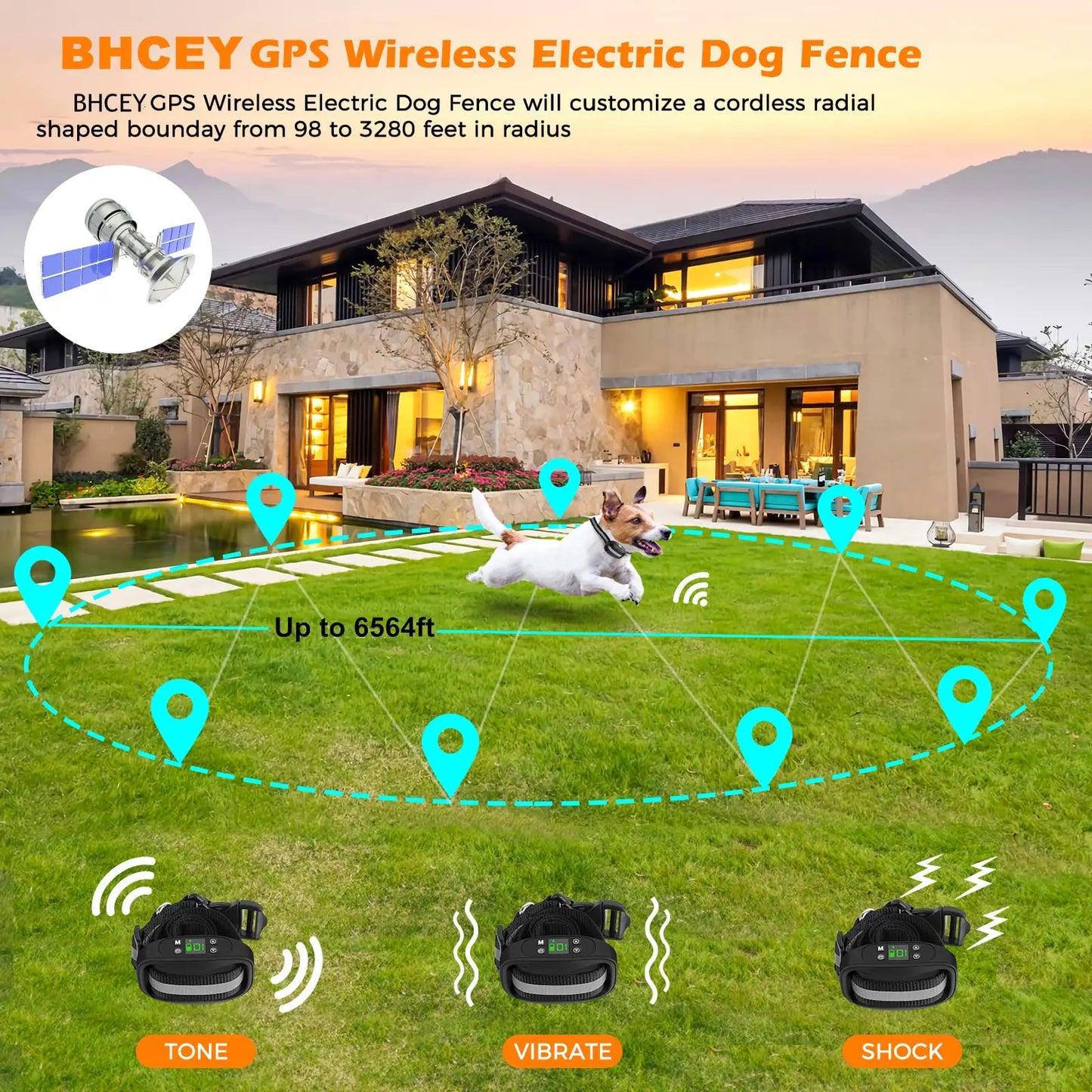 Advanced GPS Wireless Dog Fence System - Ultimate Pet Containment with a 6560Ft Range