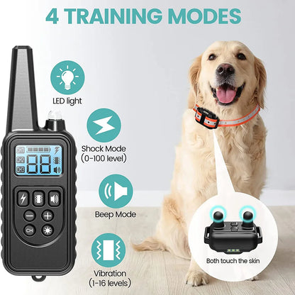 Revolutionary Electric Dog Training Collar - Rechargeable, Waterproof Anti-Bark Device with Remote Control for All Breeds