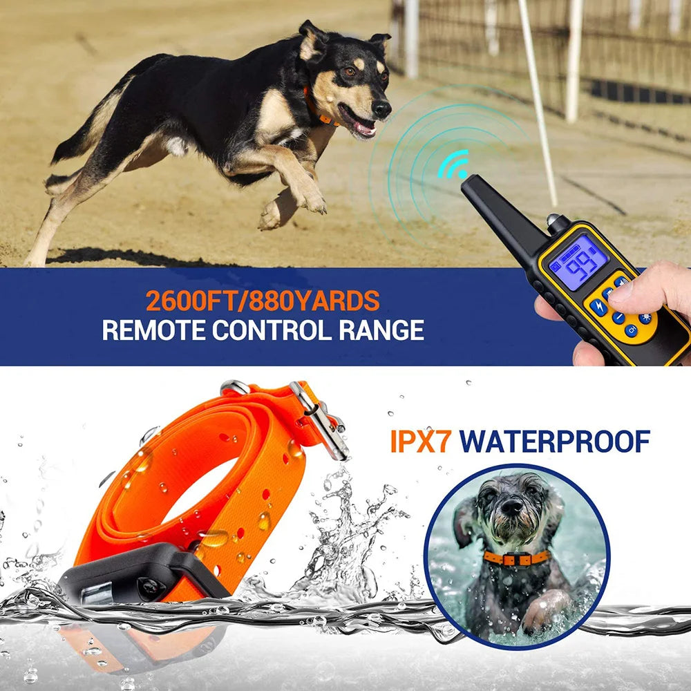 Revolutionary Electric Dog Training Collar - Rechargeable, Waterproof Anti-Bark Device with Remote Control for All Breeds