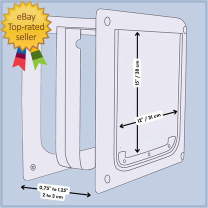 Pet Products 2 Way Locking Dog Door Medium to X Large Dogs White