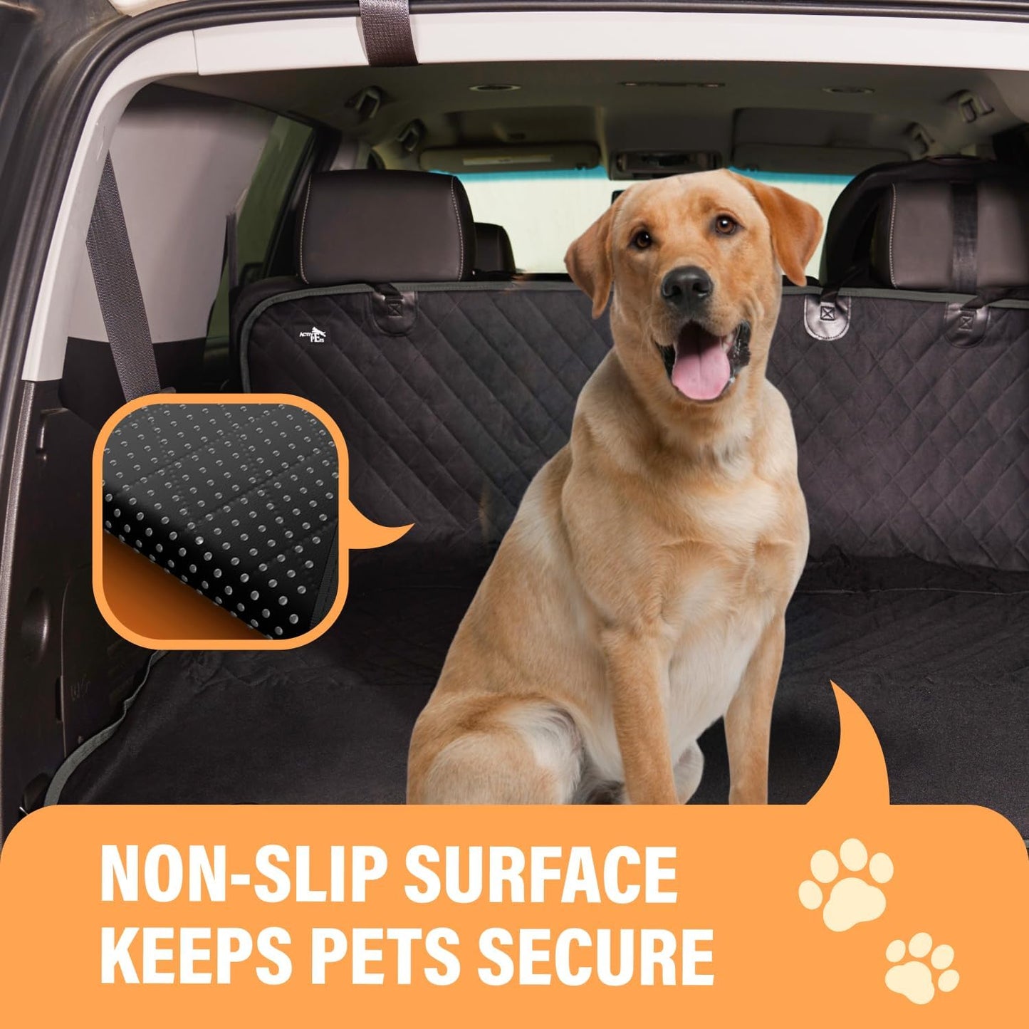 Black Standard Dog Car Hammock Back Seat Cover, Waterproof Backseat Cover Protector for Truck Bench Rear of Sedans or Suvs, Essential Pet Supplies Vacuum or Wipe Clean, Machine Washable