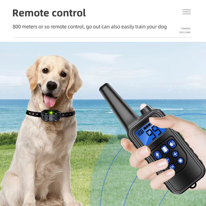 Electric Dog Training Collar Rechargeable anti Barking Shock Vibration Collar Waterproof Trainer For...