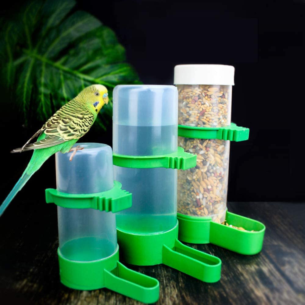 2PCS Automatic Bird Water Dispenser with 1PCS Food Feeder for Cage Pet Parrot Budgie Lovebirds Cockatiel