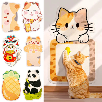 Self-Adhesive Scratching Mats,Wall Mounted Cat Scratcher,Cat Shape Felt Cat Scratch Pad,Pet Toy,Cat Scratching Boards,Cat Supply