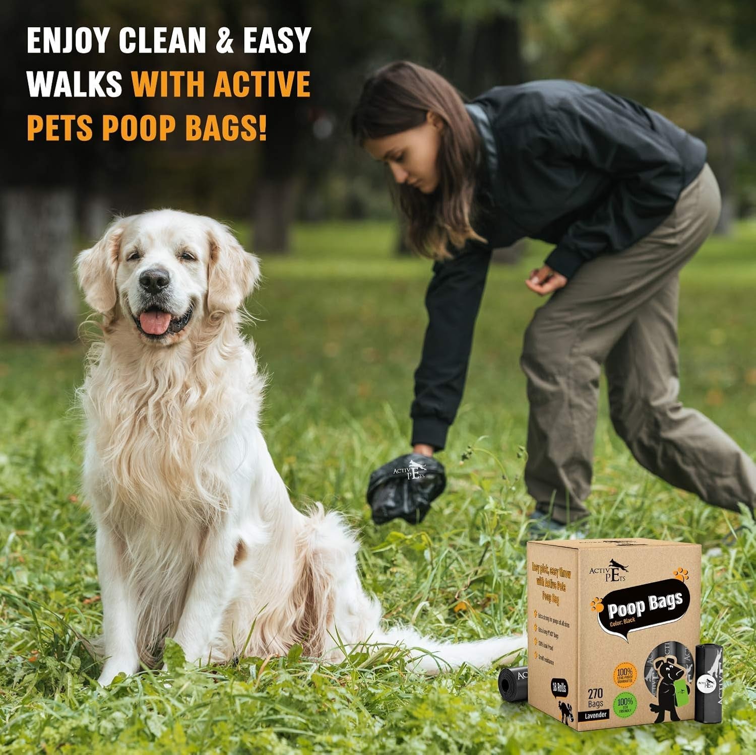 Extra Thick Lavender-Scented Dog Waste Bags - Leak-Proof & Easy-Tear for Eco-Friendly Poop Disposal